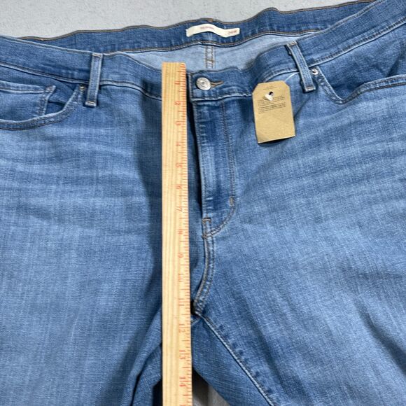 Levi's Jeans Womens 24W Plus 711 Skinny Denim Distressed Mid‎ Rise Dark Wash NWT - Picture 5 of 12